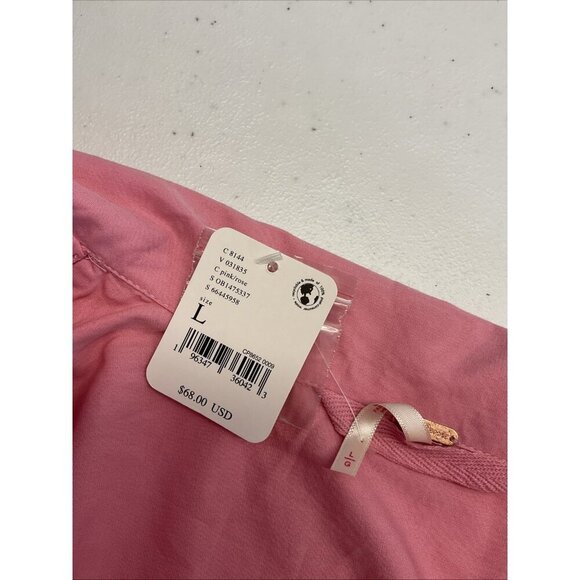 NEW Free People Button Down Lantern Sleeve Poplin Shirt Pink Oversized size‎ L - Picture 8 of 14